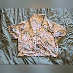 Fashion Brand Company Scrap Scribbles Satin Crop 1X / XL